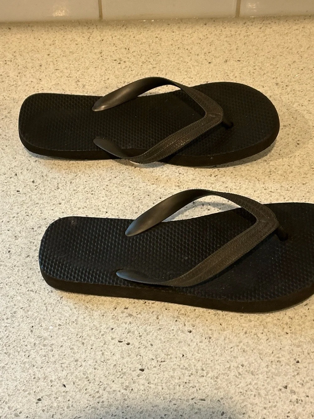 Women's Black Flip Flop Sandals, Size 7